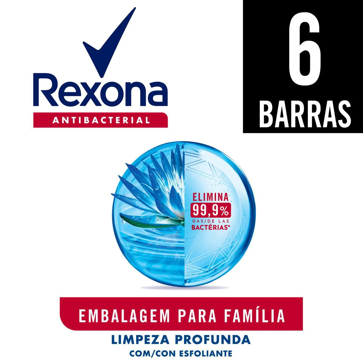 Kit Sabonete em Barra Rexona Antibacterial Limpeza Profunda 84g 6 unidades