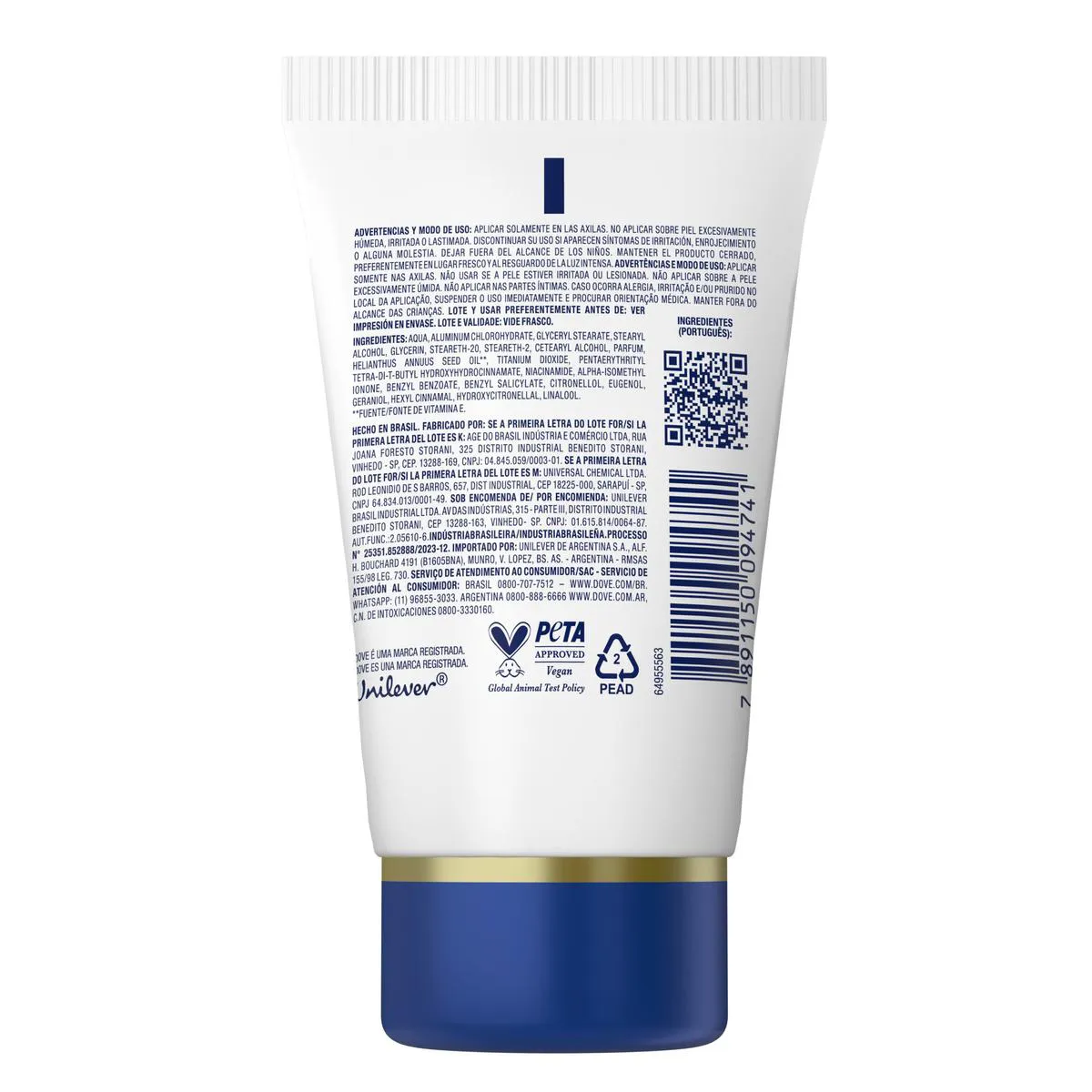 Desodorante Antitranspirante Creme Dove Creme Sérum Reparação Diária Feminino 48h 50g