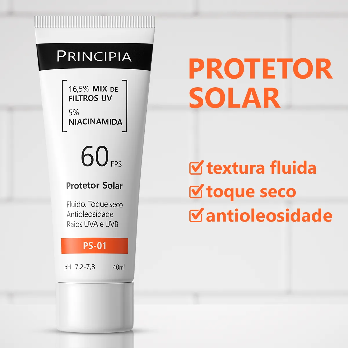 Protetor Solar Principia Skincare PS-01 FPS 60 40ml
