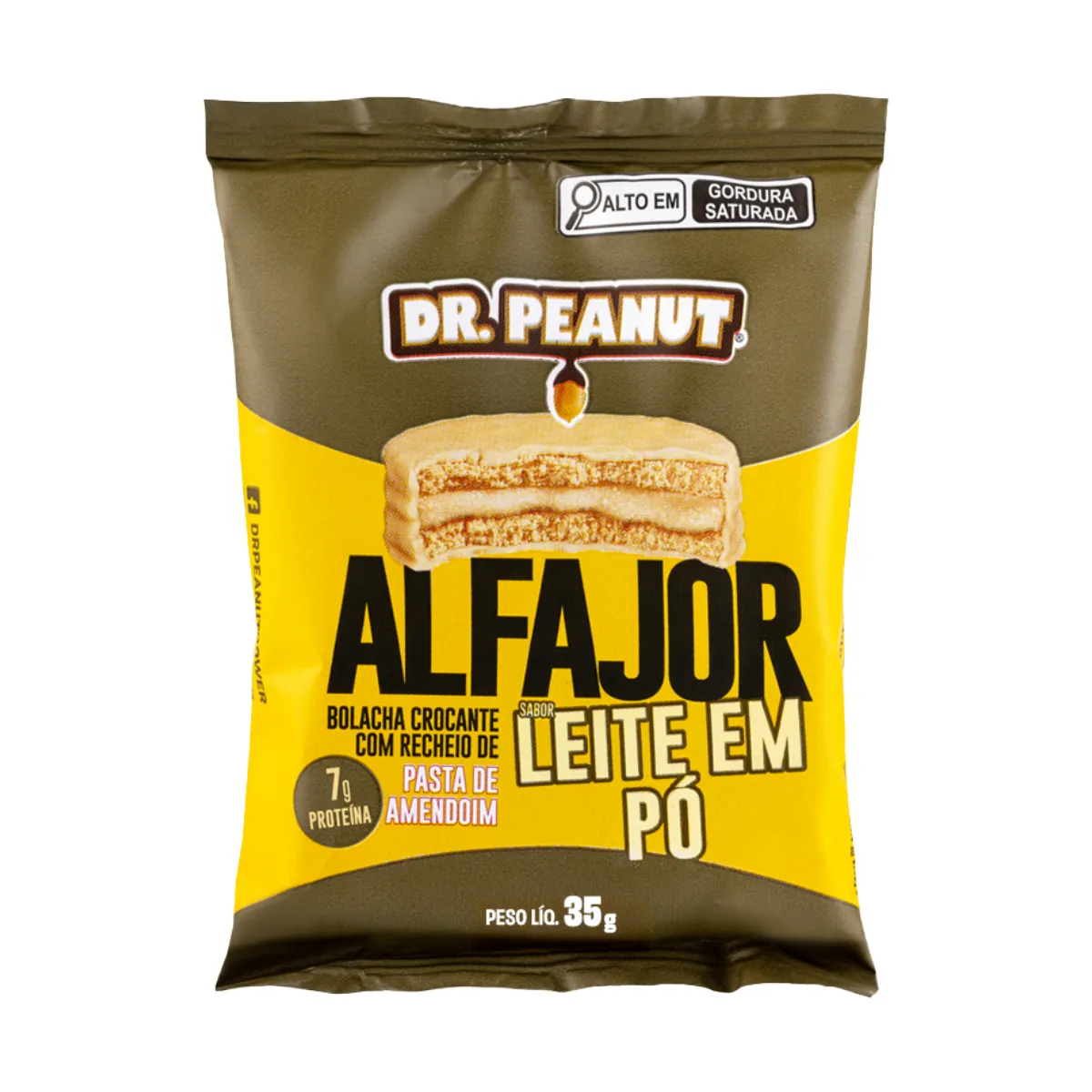 Alfajor Dr Peanut Leite em Pó com Pasta de Amendoim 35g
