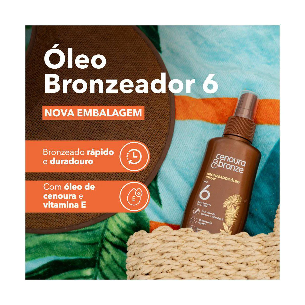 Óleo Bronzeador Cenoura & Bronze FPS 6 Óleo Spray 110ml