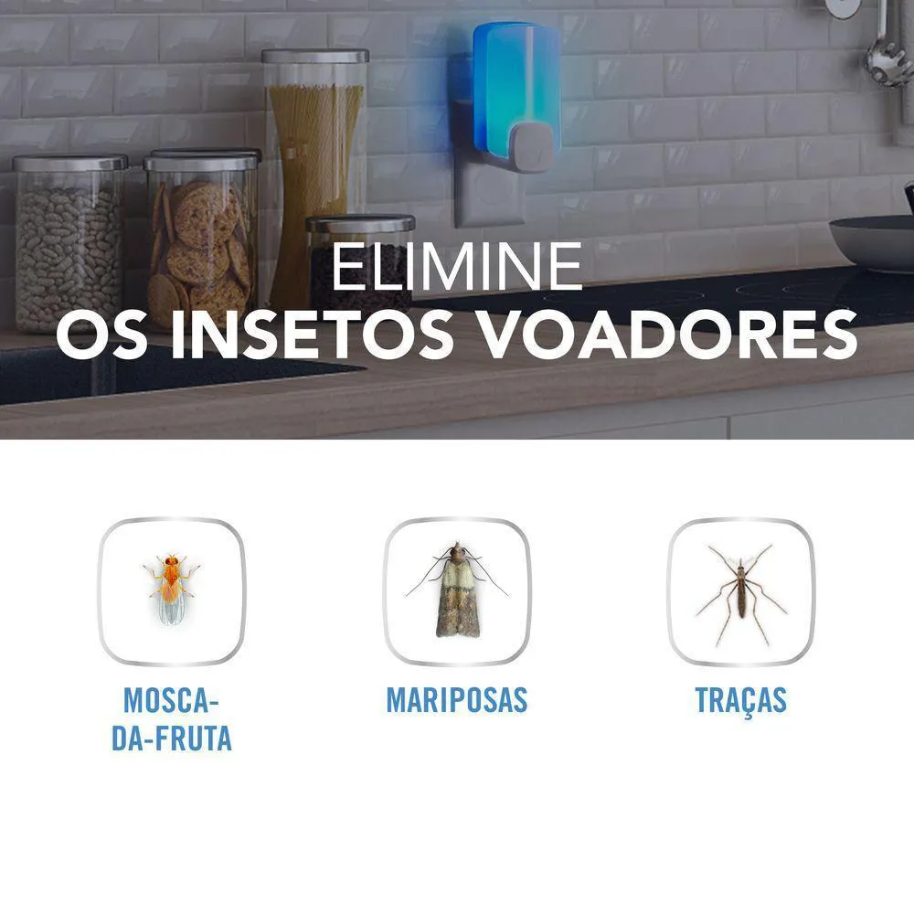 Kit Raid Essencial Aparelho Armadilha Luminosa + 3 Refis