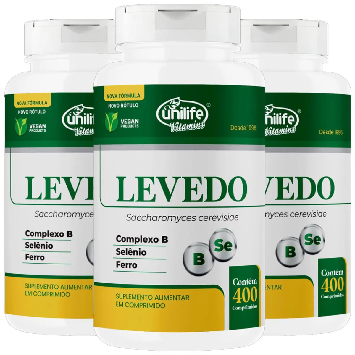Levedo de Cerveja Complexo B 3 X 450mg 400 Comp. - Unilife