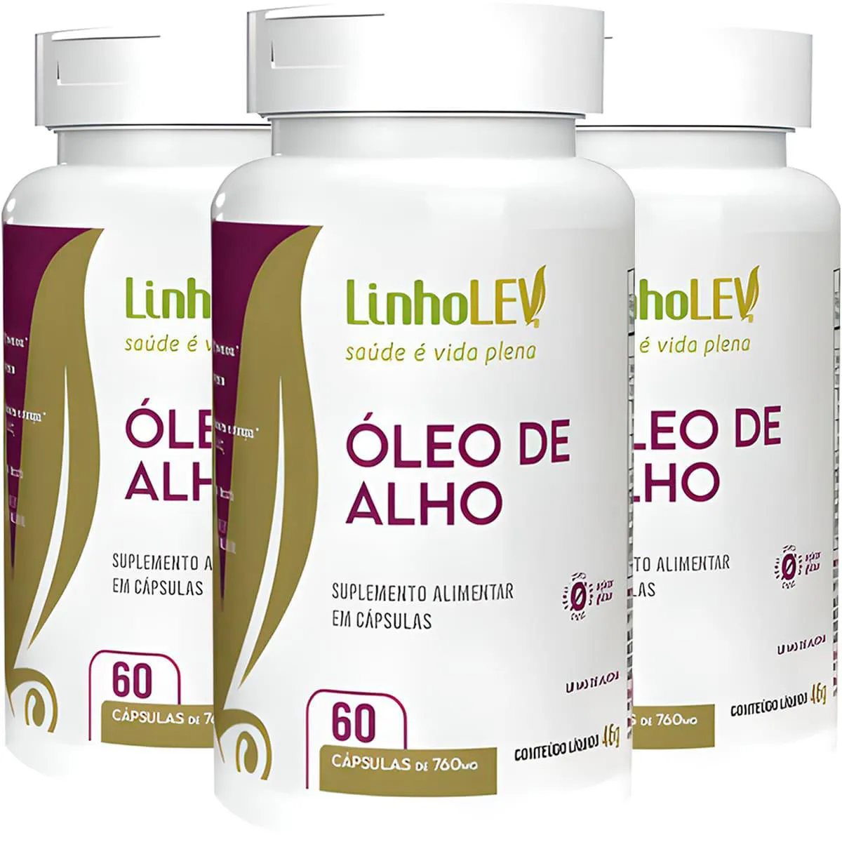 Óleo de Alho 3 X 60 cápsulas Linho Lev