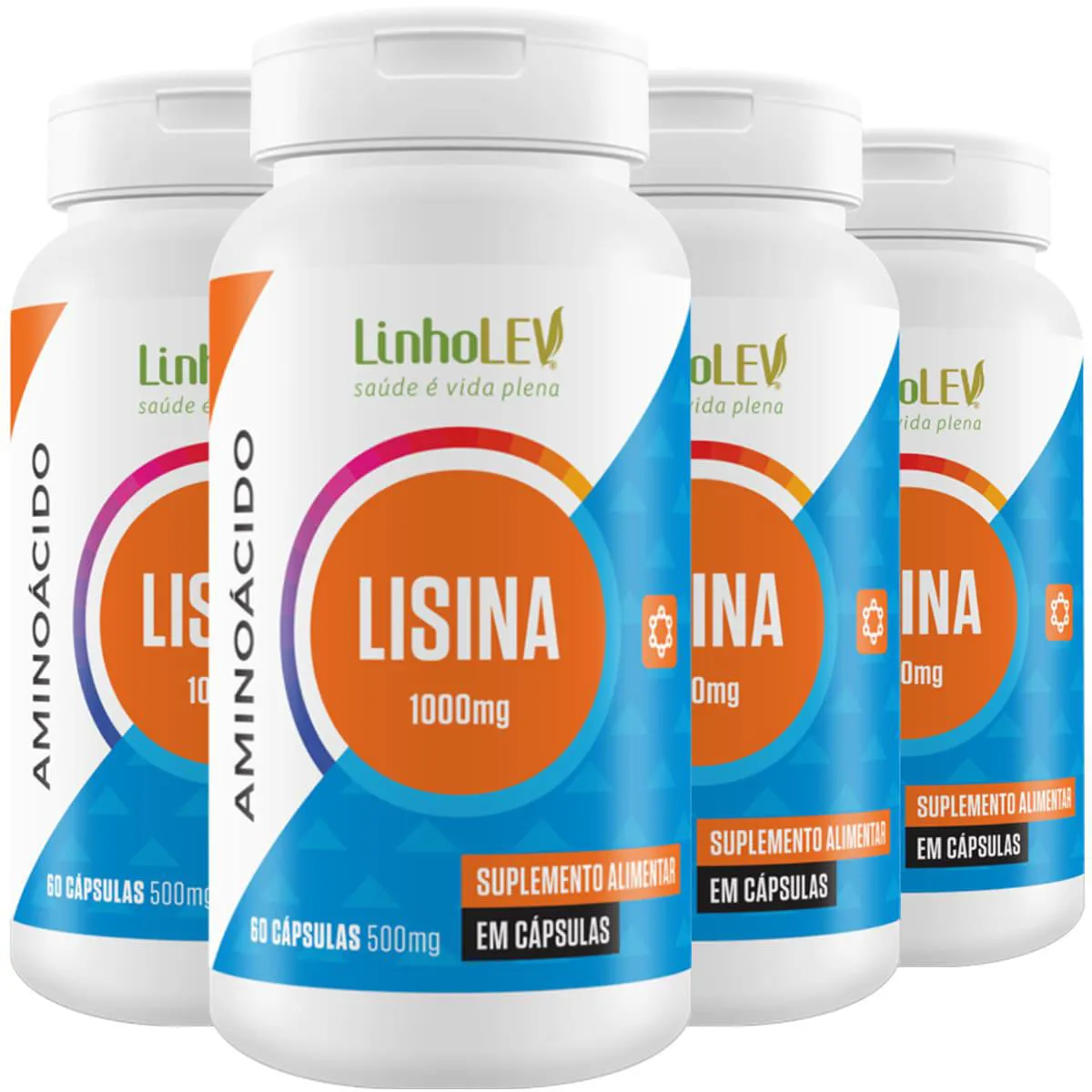 Lisina 4 X 60 cápsulas Linho Lev