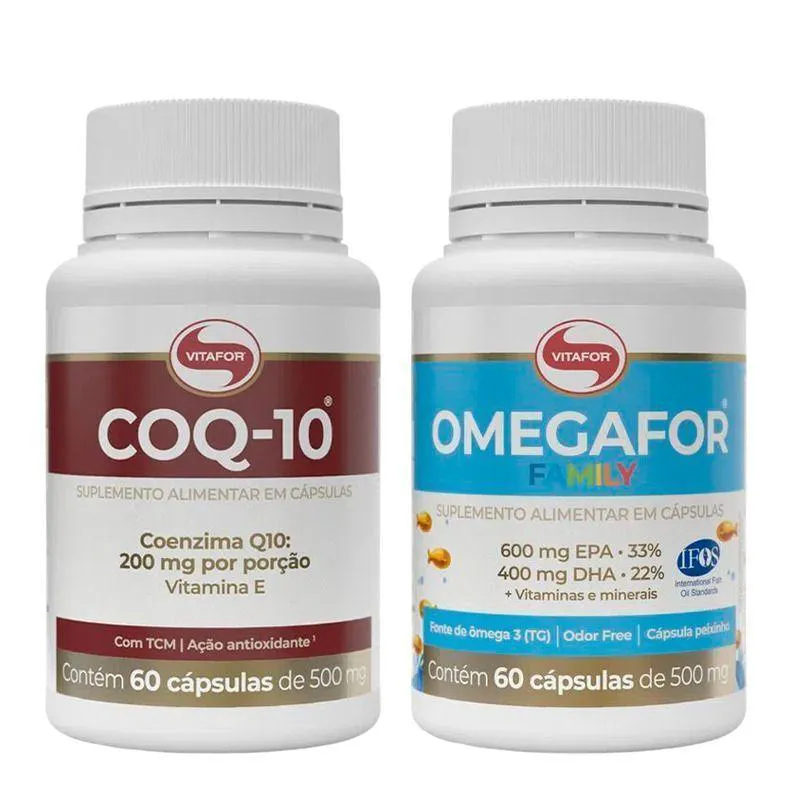 Kit Coq-10 + Omegafor Family Vitafor 60 Cápsulas