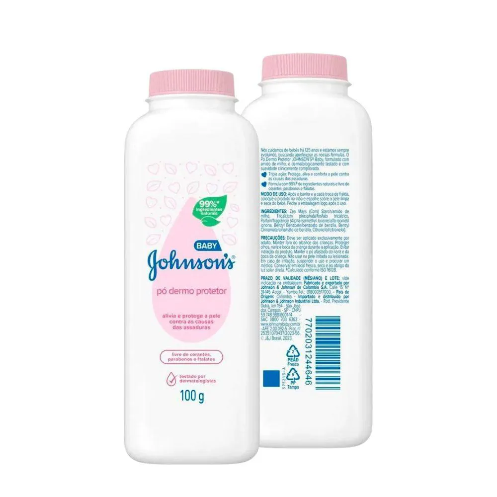 Talco Po Dermo Protetor Johnsons Baby Tradicional 100G
