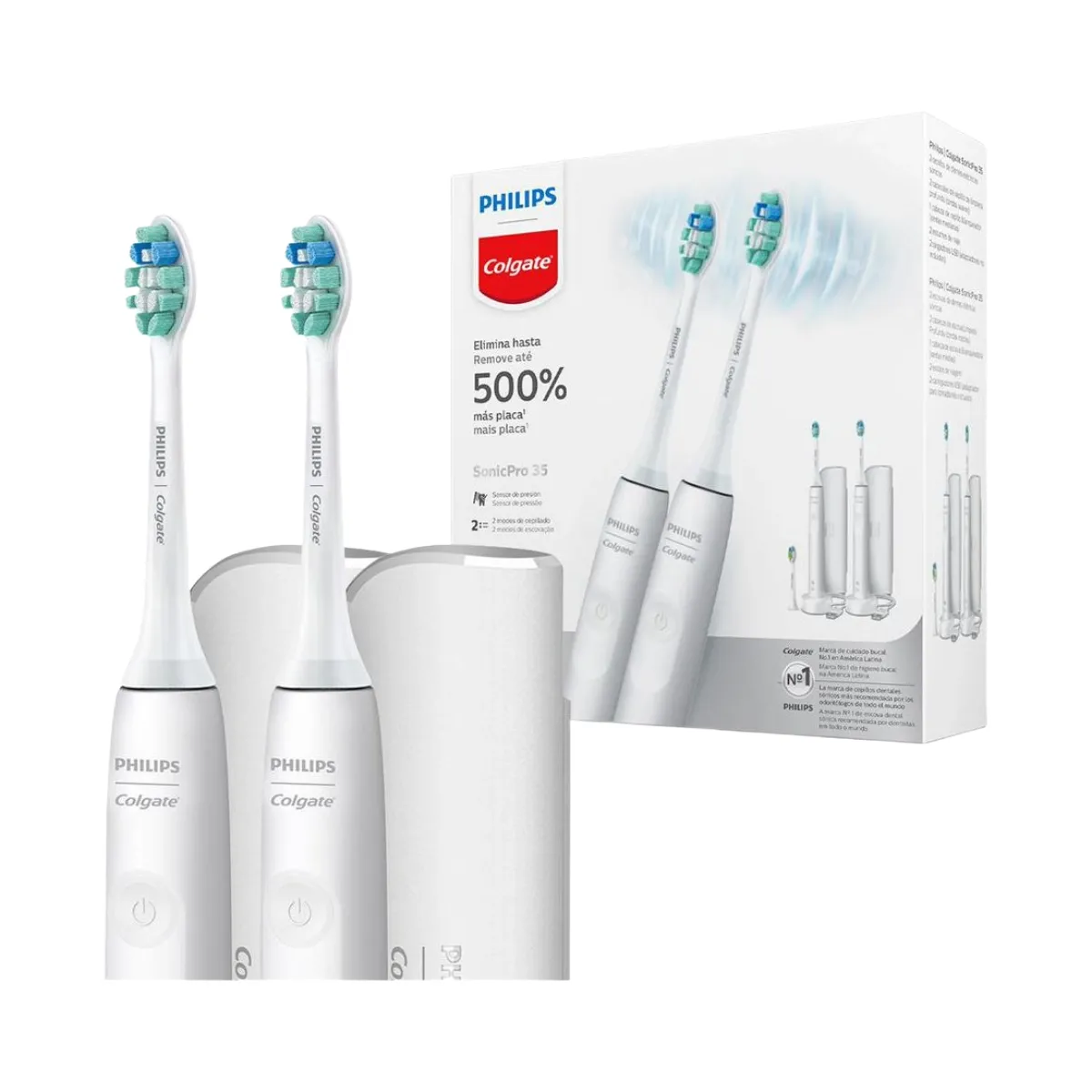 Escova de Dente Elétrica Philips Colgate Series 35 2 unidades