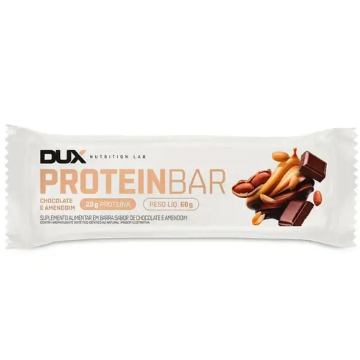 Barra de Proteina com 20G Proteina Chocolate e Amendoim Dux 60G