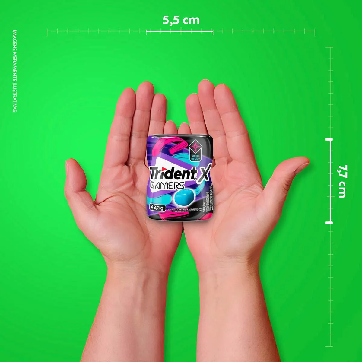 Goma de Mascar Trident X Gamers Acid Berry Sem Açúcar 48,3g