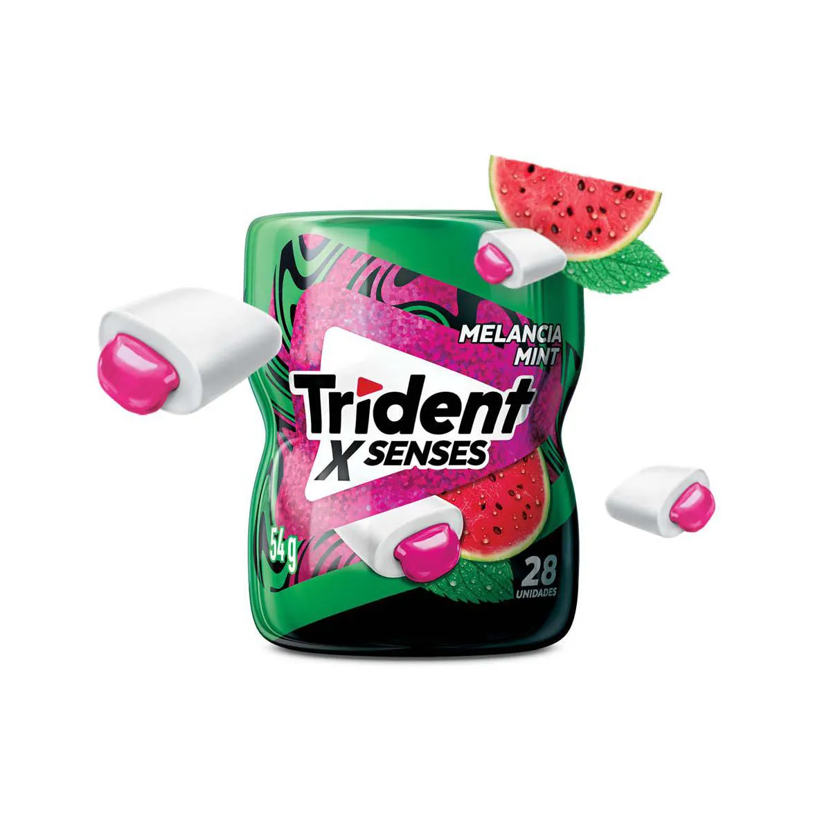 Goma de Mascar Trident X Senses Melancia Mint Sem Açúcar 54g