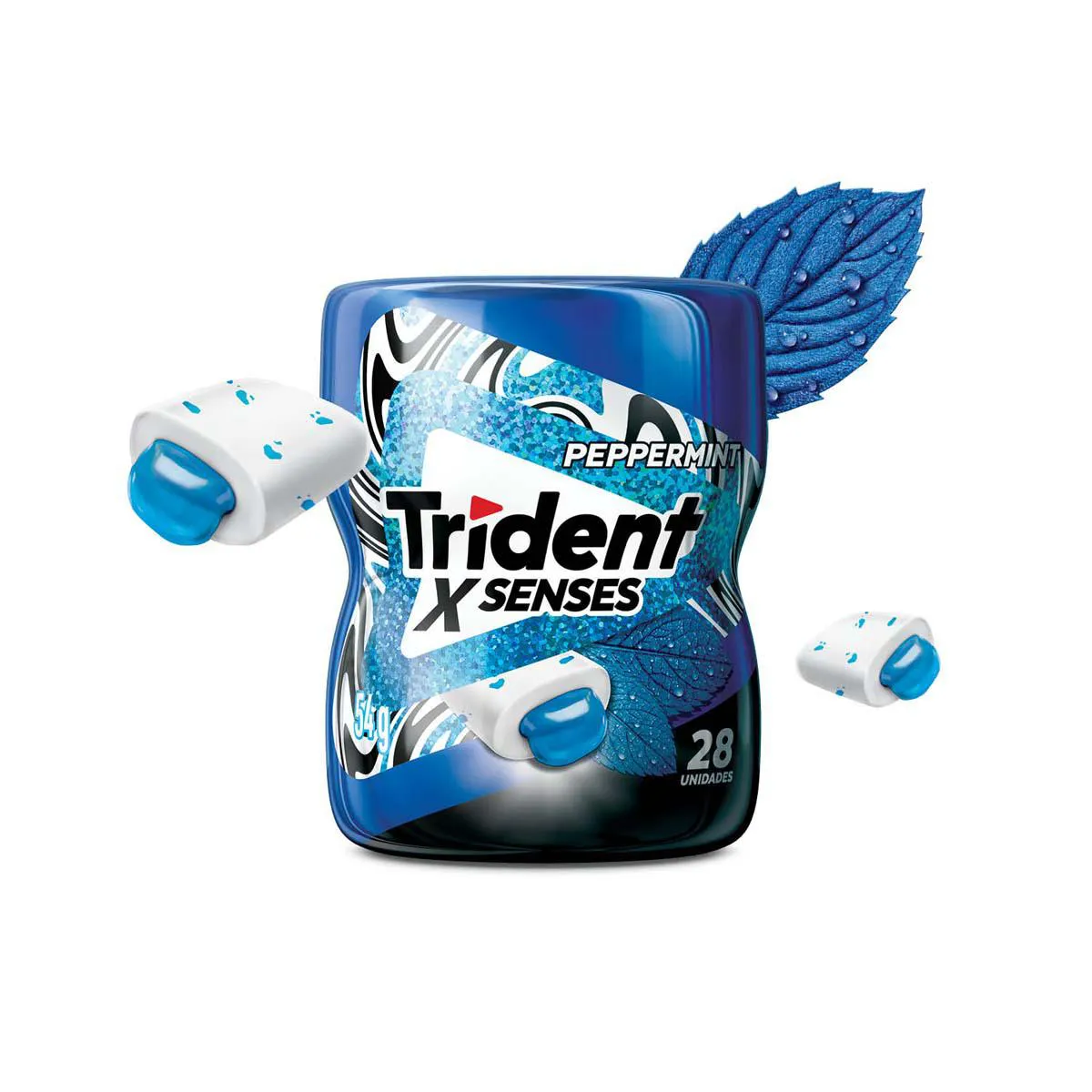 Goma de Máscar Trident X Senses Hortelã Sem Açúcar 54g