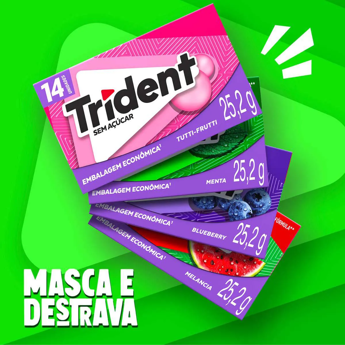 Goma de Mascar Trident Tutti Frutti Sem Açúcar 25,2g