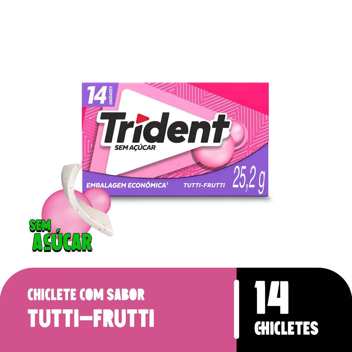 Goma de Mascar Trident Tutti Frutti Sem Açúcar 25,2g