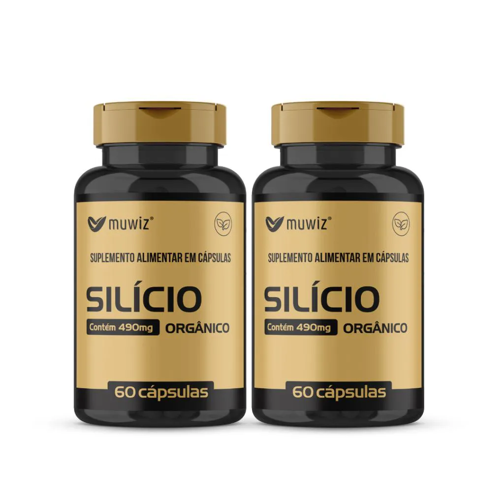 Kit 2x Silício Orgânico 490mg 60 cápsulas Muwiz