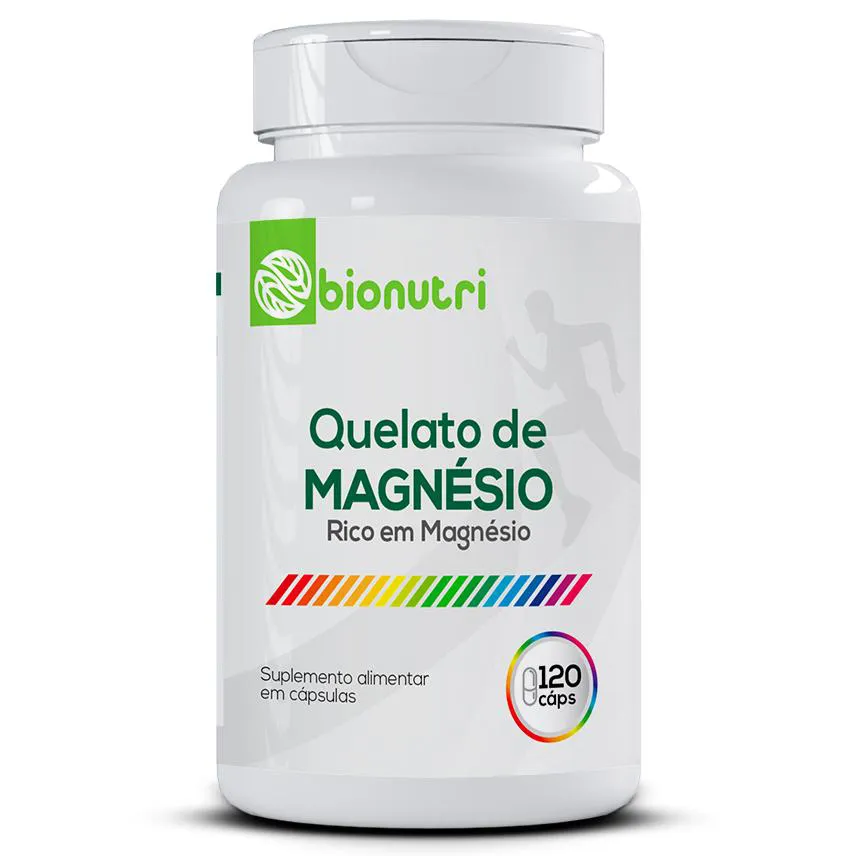 Magnésio Quelato Puro 100% Rico em Magnésio 120 Cápsulas - Bionutri