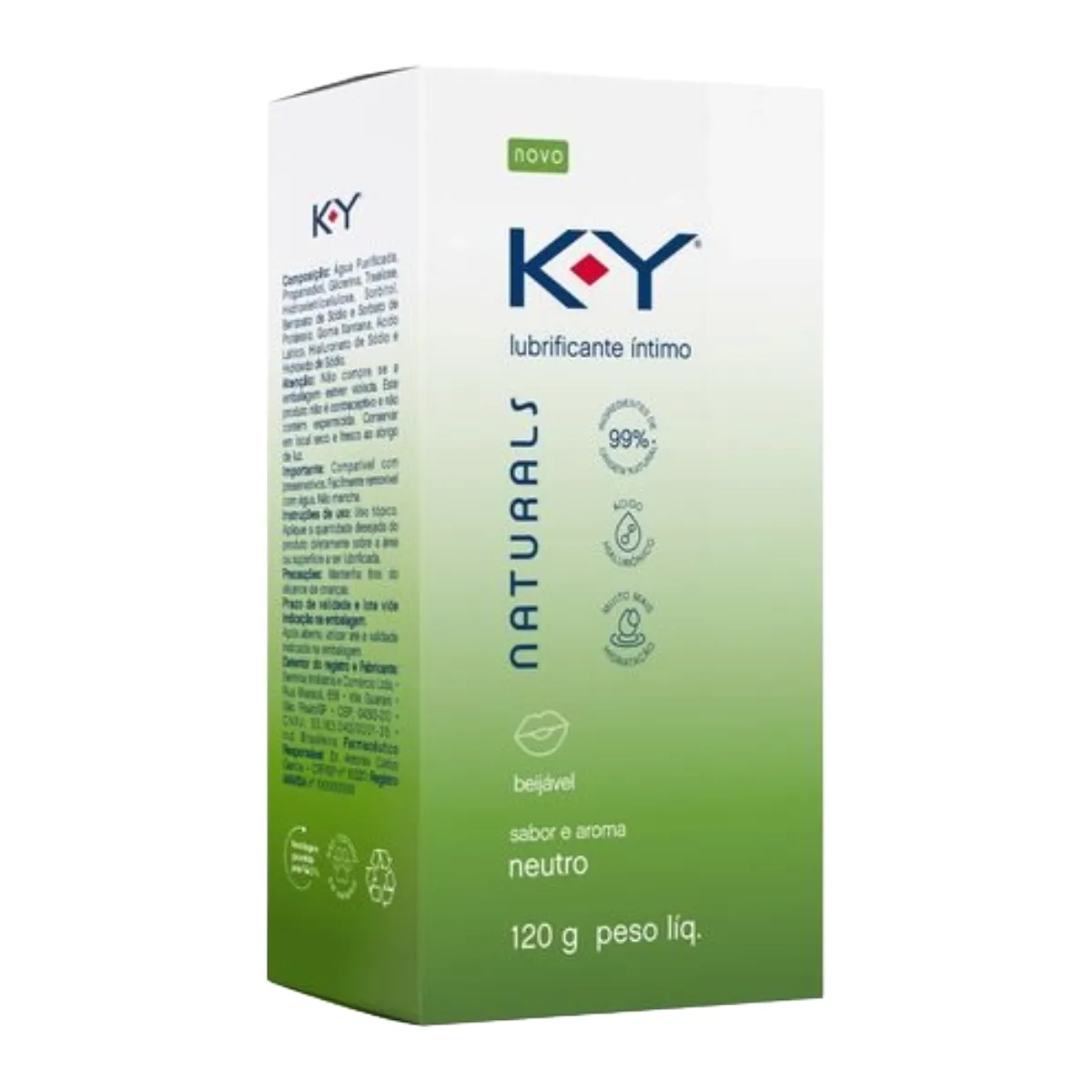 Lubrificante Íntimo K-Y Naturals Neutro 120g