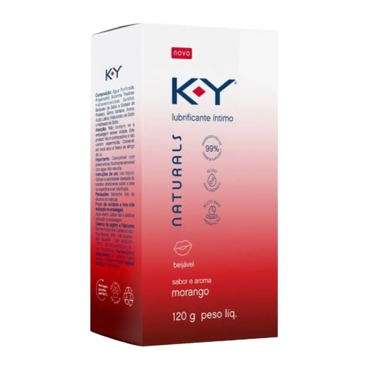 Lubrificante Íntimo K-Y Naturals Morango 120g