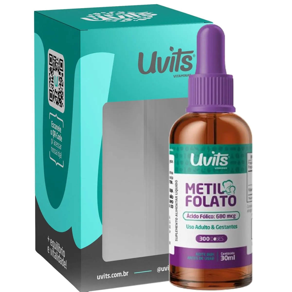 Metilfolato Gotas 30Ml Uvits SEM Sabor