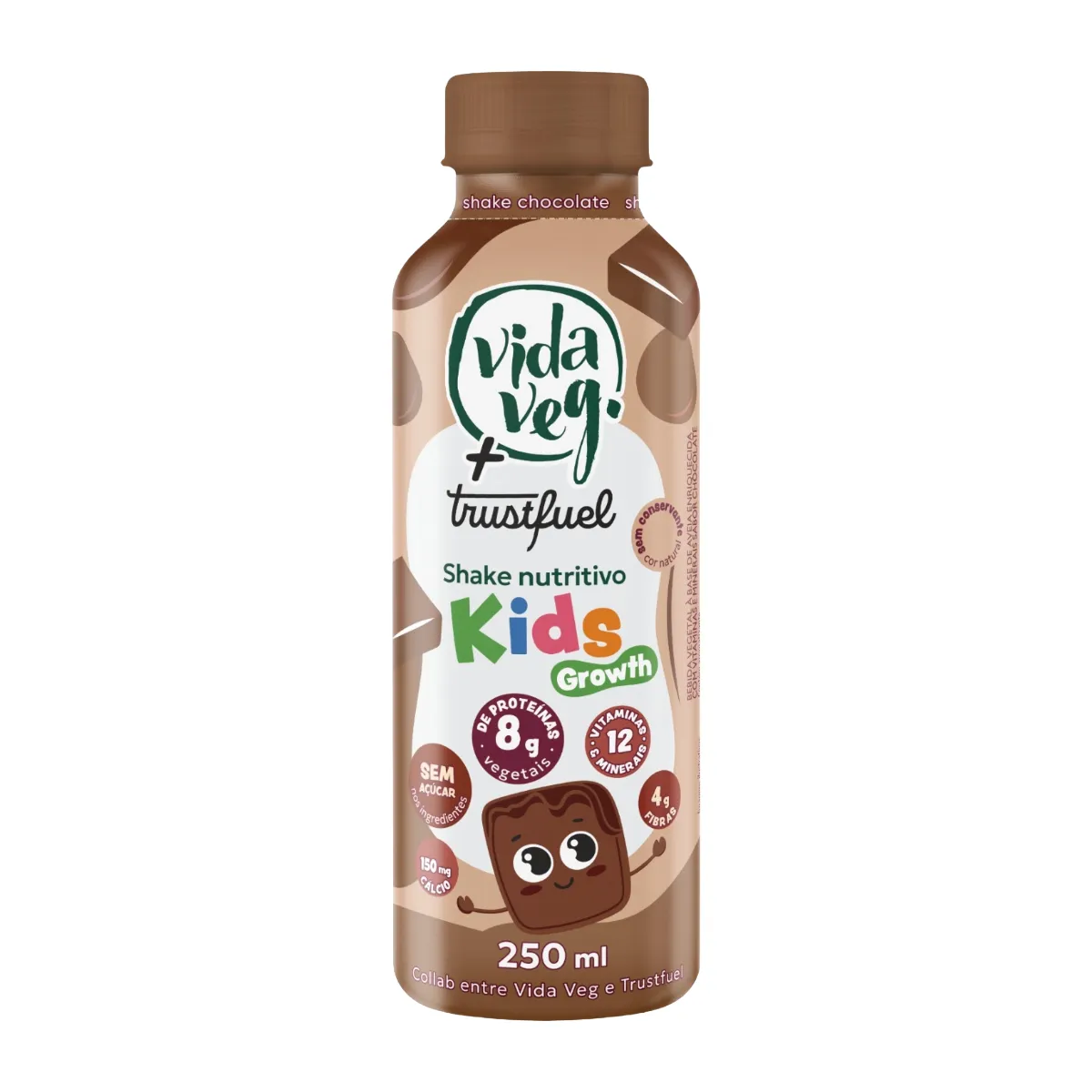 Shake  Vida Veg + Trustfuel Kids Growth Chocolate Aveia