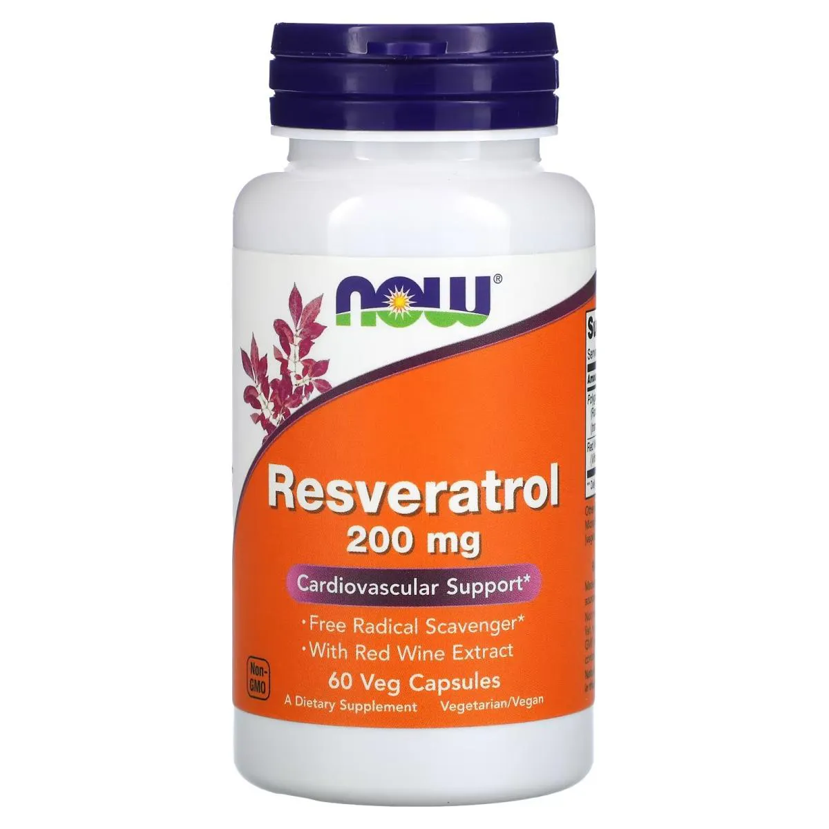Natural Resveratrol 200Mg 60 Vcaps Now Foods