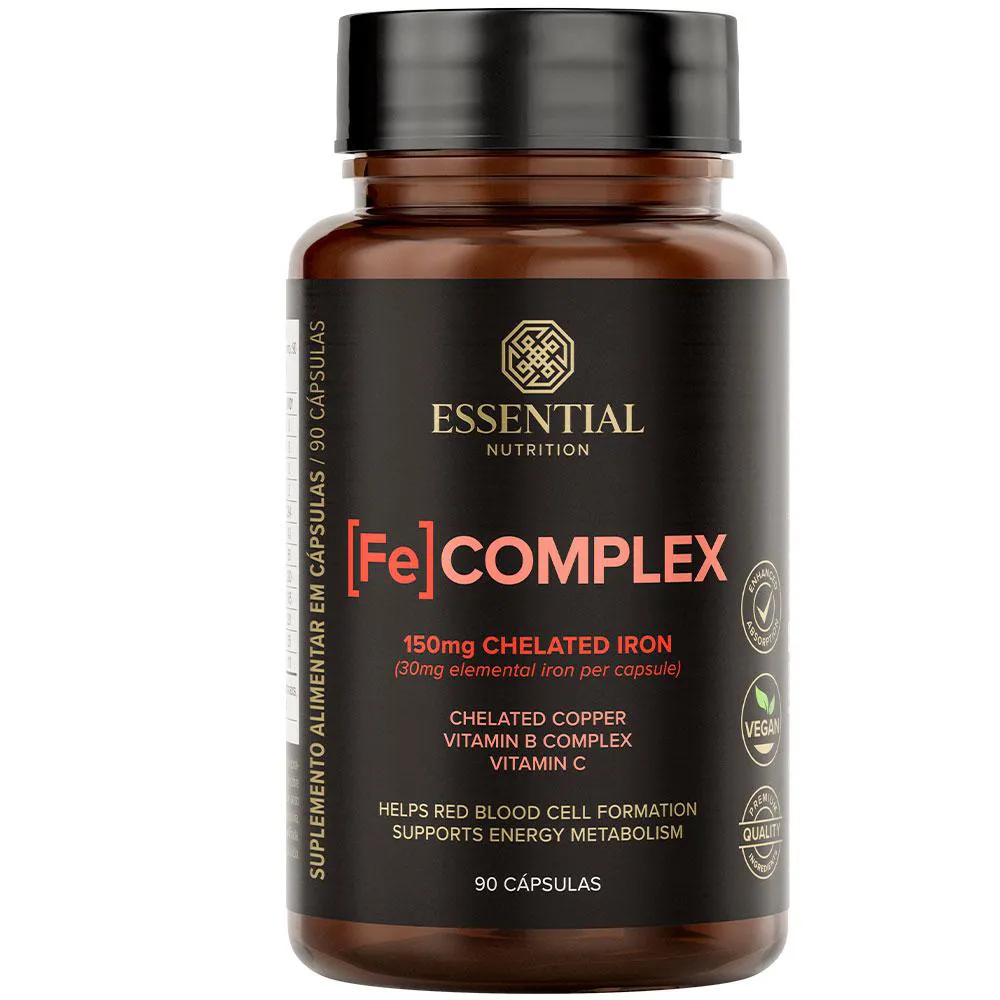 Fe Complex Ferro Quelato (90 Caps) - Essential Nutrition