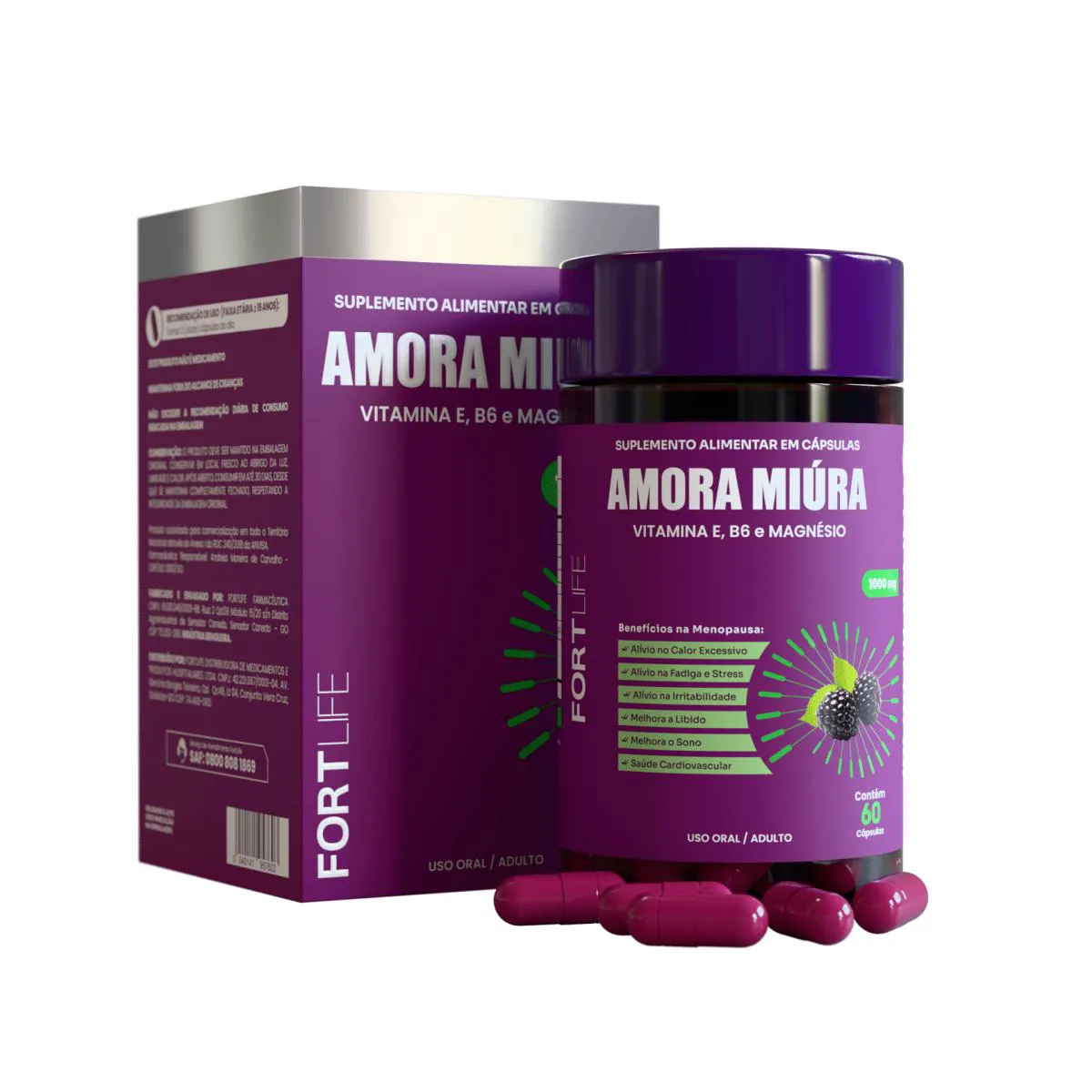 Amora Miúra 1000Mg Fortlife 60 Cápsulas