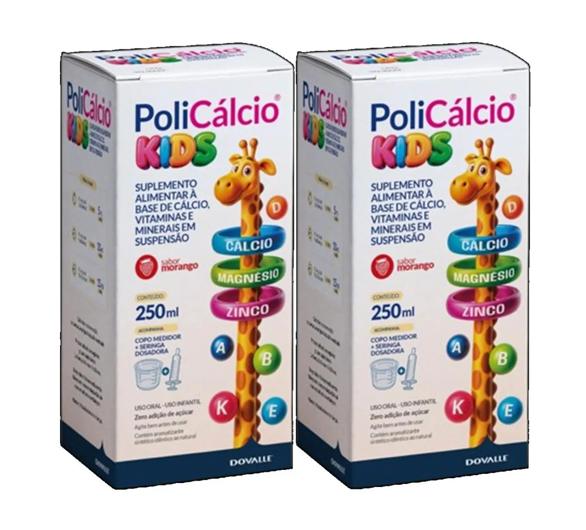Kit 2 Suplemento Policálcio Kids 250Ml - Dovalle