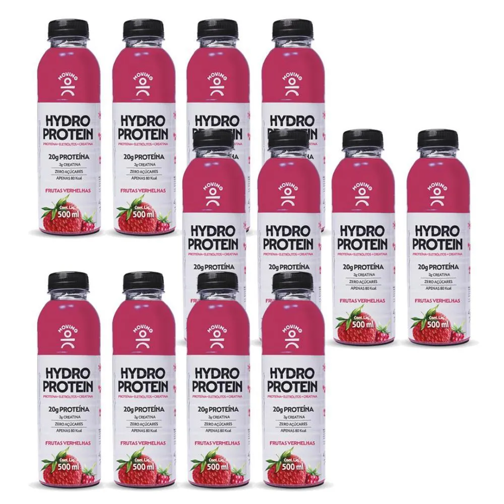12X Isotônico Moving Hydro Protein Frutas Vermelhas 500Ml