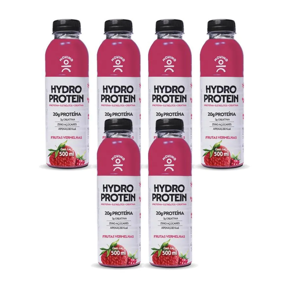 6X Isotônico Moving Hydro Protein Frutas Vermelhas 500Ml