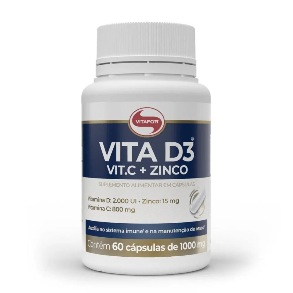 Vitaminas D3 C e  Zinco Vitafor 30 Capsulas
