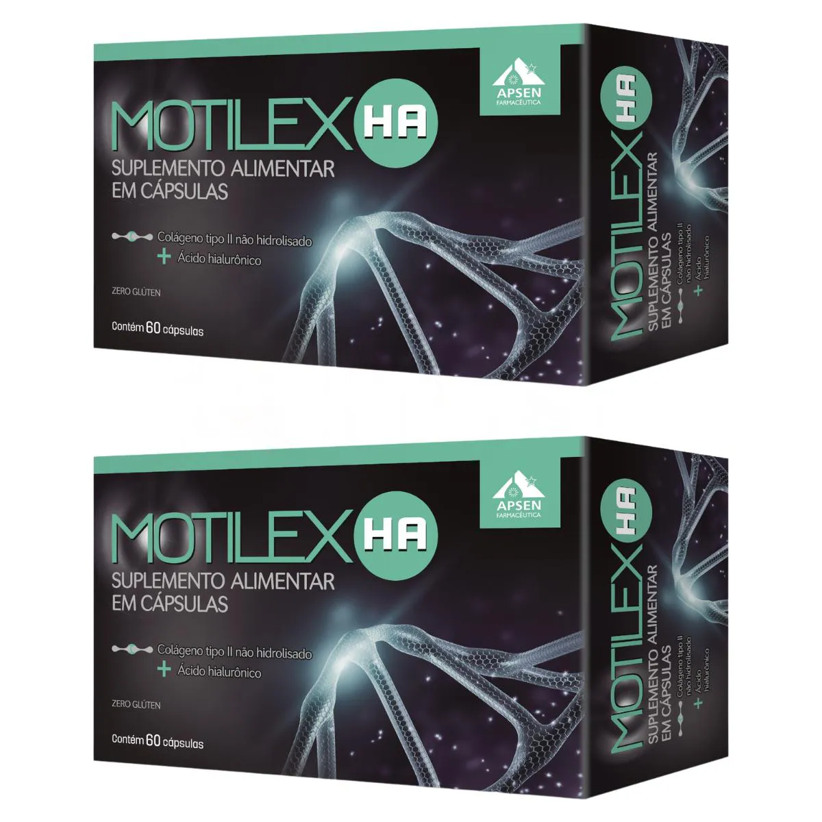 Kit 2 Motilex Ha Apsen – Colágeno Tipo Ii + Ácido Hialurônico – 60 Cápsulas Cada