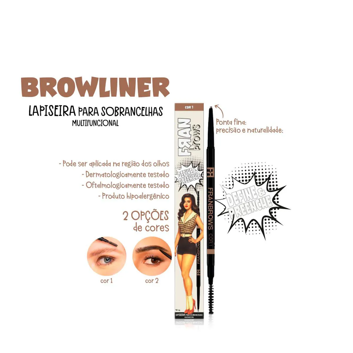 Franbrow By Franciny Ehlke Browliner Multifuncional 01 - Lapiseira para Sobrancelha 90Mg