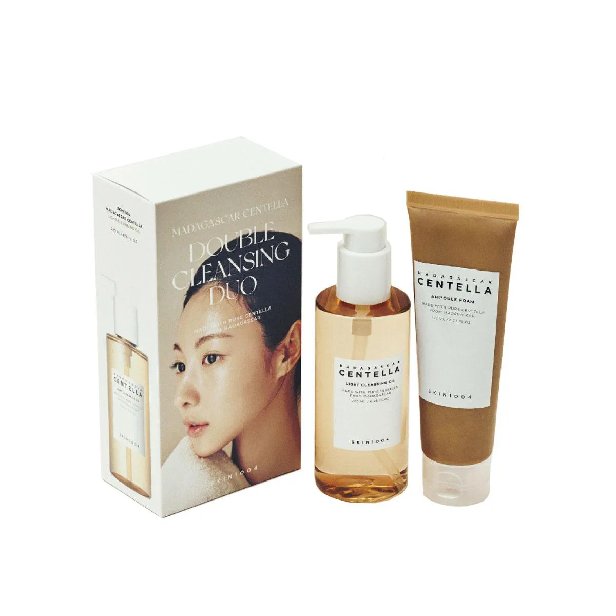 Kit Facial Skin 1004 Madagascar Centella Oléo de Limpeza Light Cleansing Oil 200ml + Espuma de Limpeza Ampoule Foam 125ml