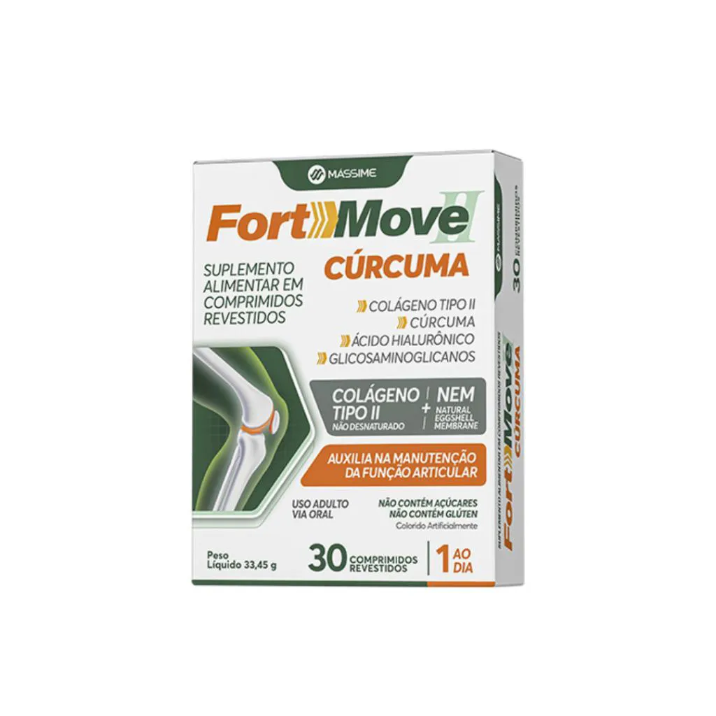 Fort Move 30 Comprimidos Colágeno Tipo Ii + Cúrcuma + nem - Massime