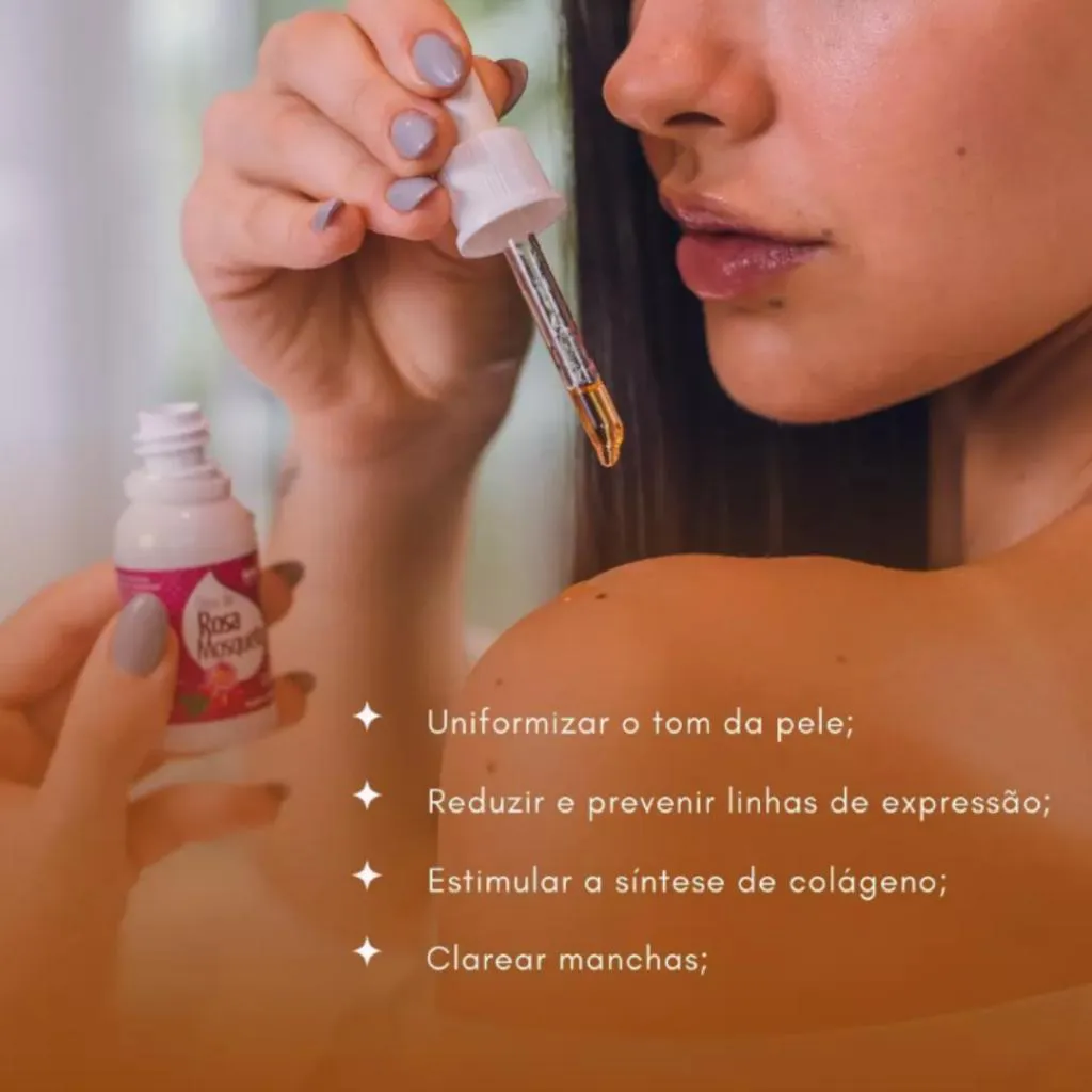Rosa Mosqueta Rubiginosa Óleo 100% Puro 30Ml - Bellaphytus Clareador Facial e Corporal