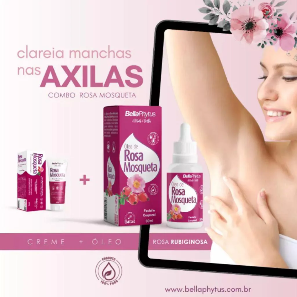 Rosa Mosqueta Rubiginosa Óleo 100% Puro 30Ml - Bellaphytus Clareador Facial e Corporal