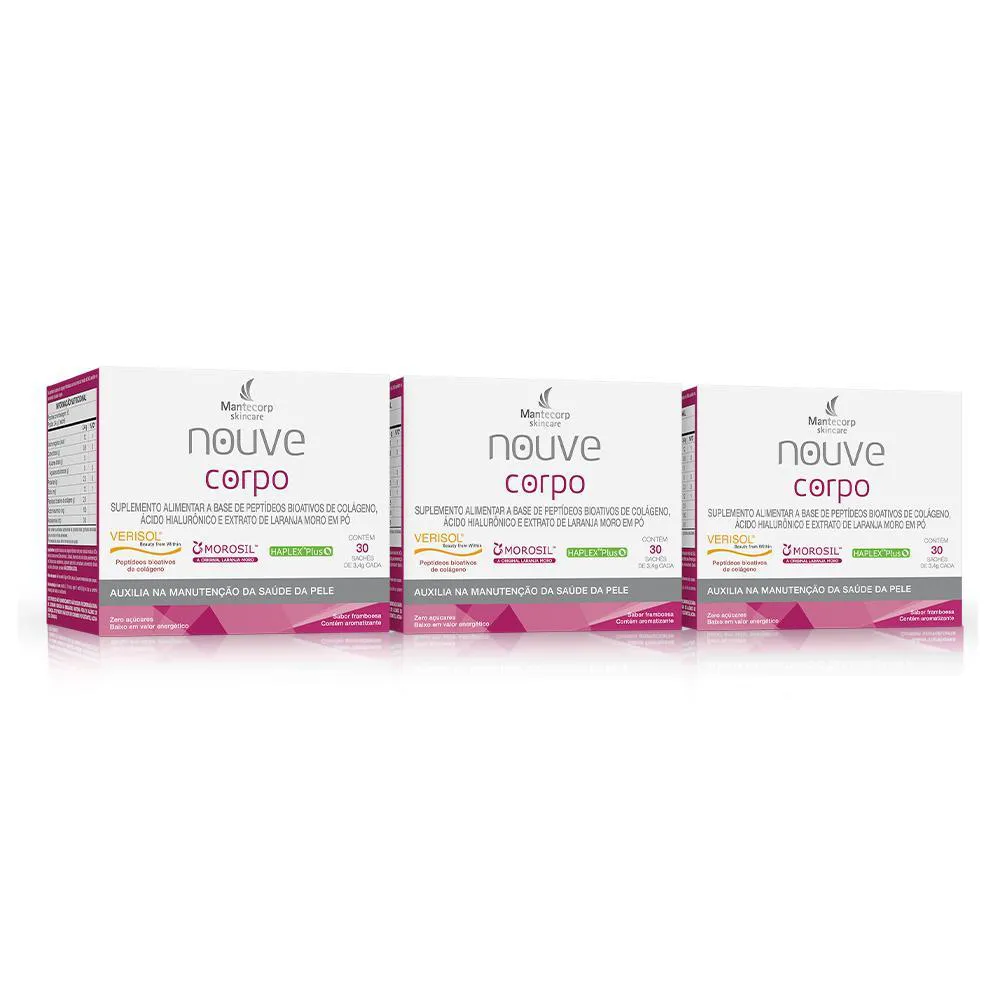 Kit com 3 Nouve Corpo Framboesa - 90 Sachês