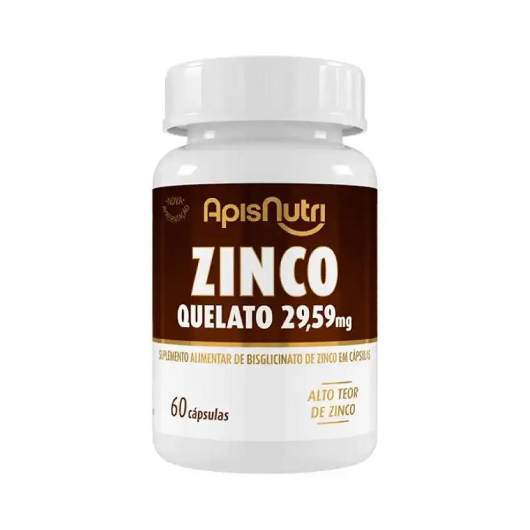 Zinco Quelato Suplemento 29Mg - 60 Caps - Apisnutri