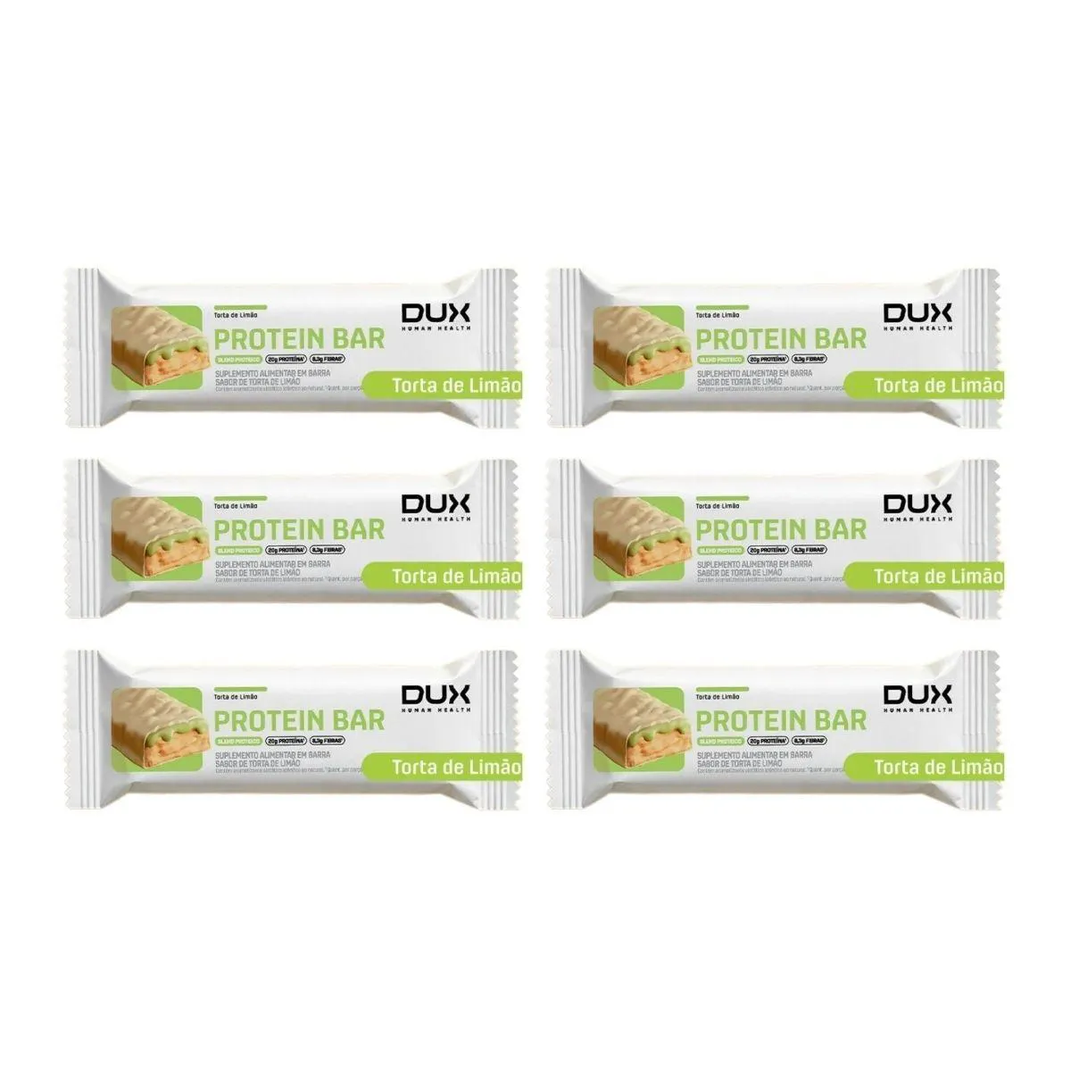 Kit 6 Barra de Proteina 20G Mais Energia Torta de Limao 60G Dux