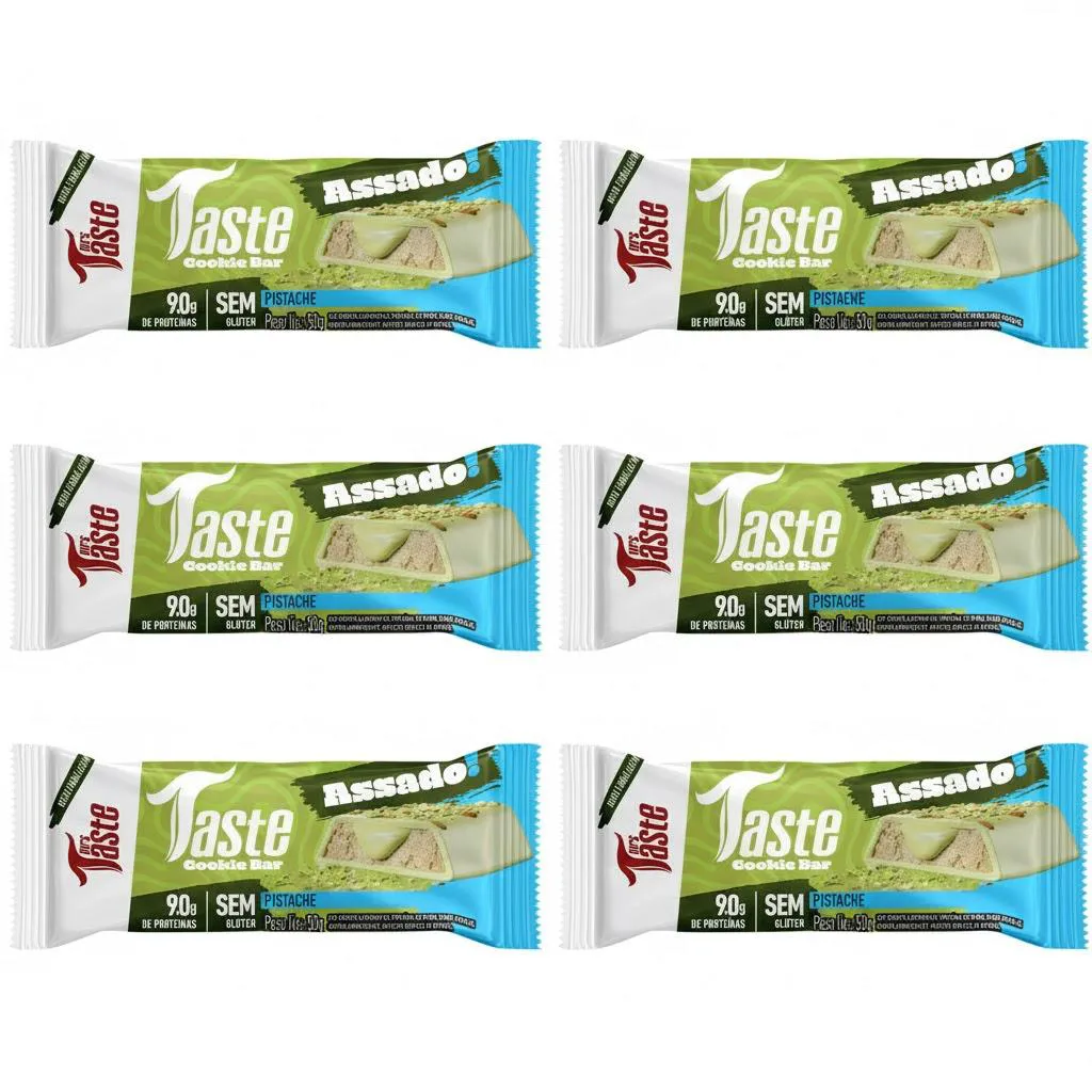 Kit 6 Barra de Proteina Pistache 50G 9G de Proteina Zero Aç