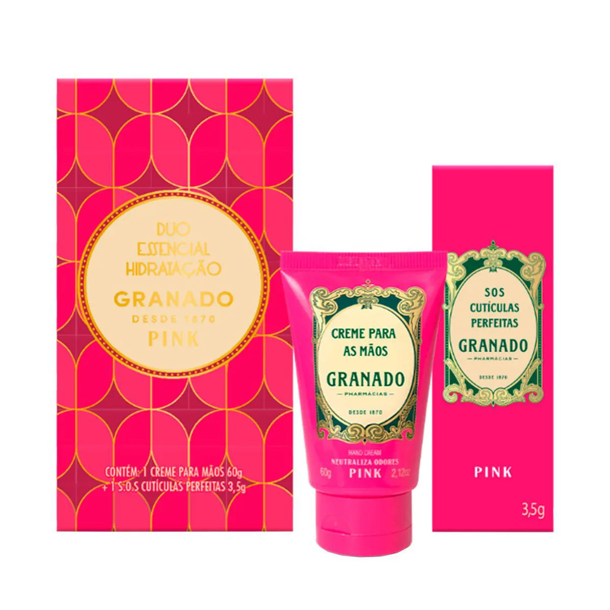 Kit Duo Essencial Hidratante Granado Pink Creme para Mãos 60g + SOS Cutículas 3,5g