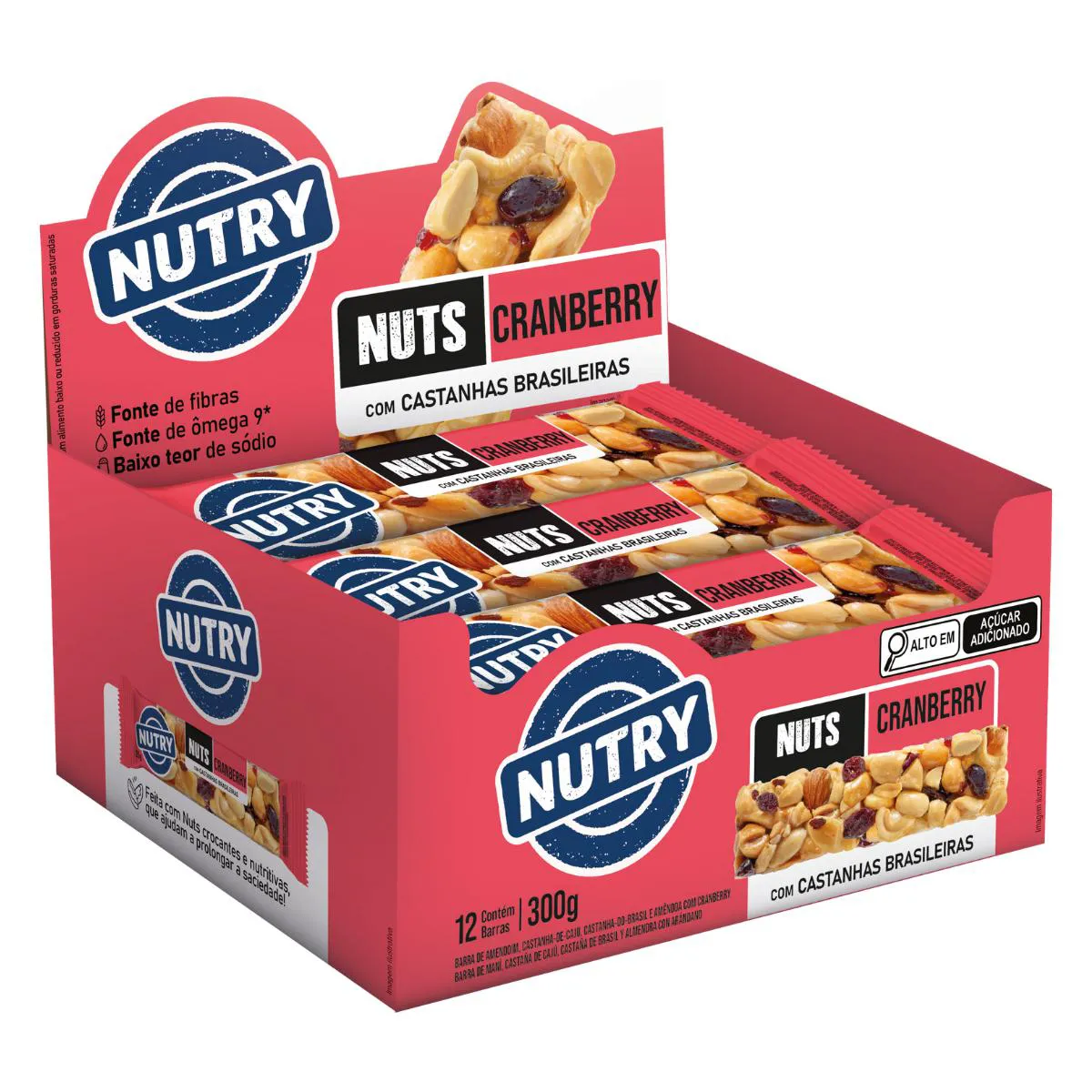 Barra de Nuts Nutry Cranberry 12 Unidades 25G