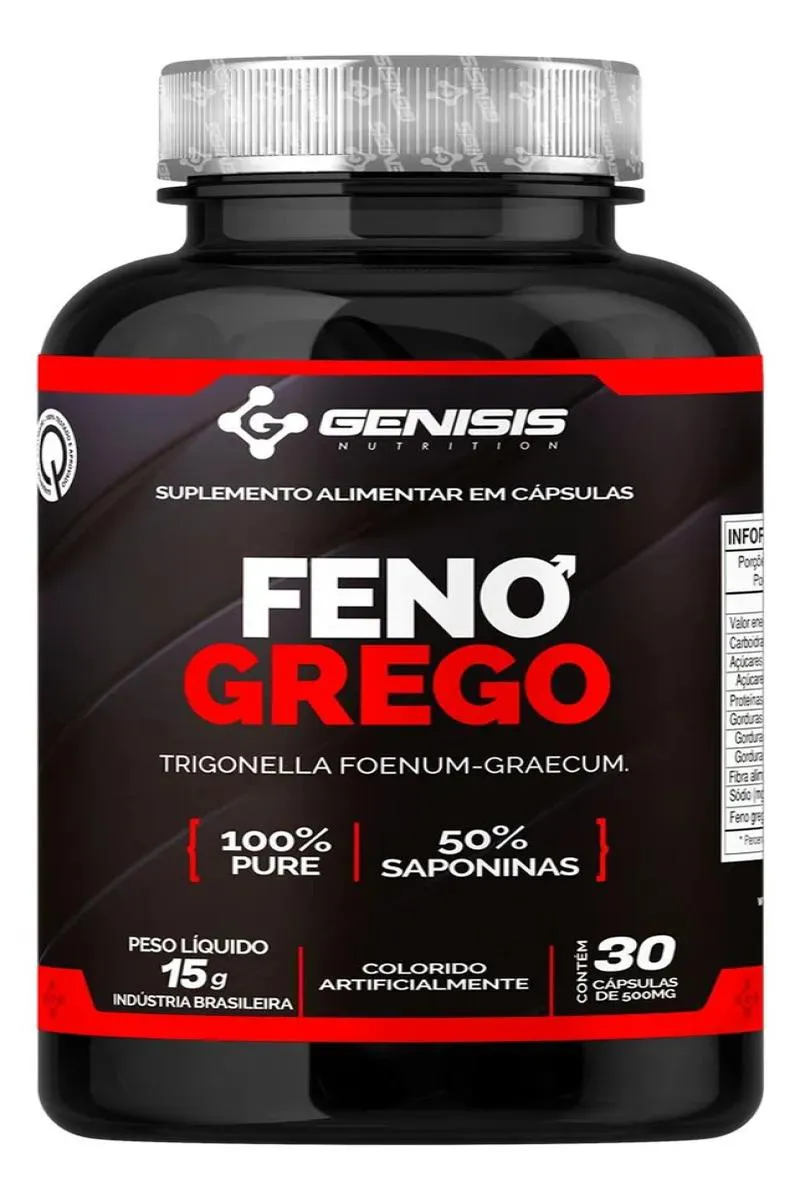 Feno Grego Concentrado 50% Saponina - Genisis Nutrition Cápsulas 500Mg