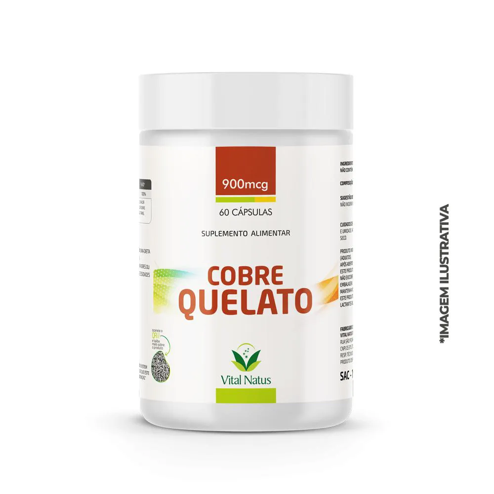 Cobre Quelato 900Mcg C/ 60 Capsulas
