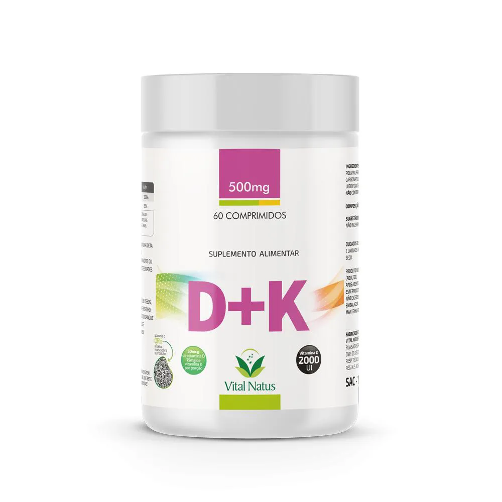 Vitaminas D3 + K2 C/ 60 Capsulas