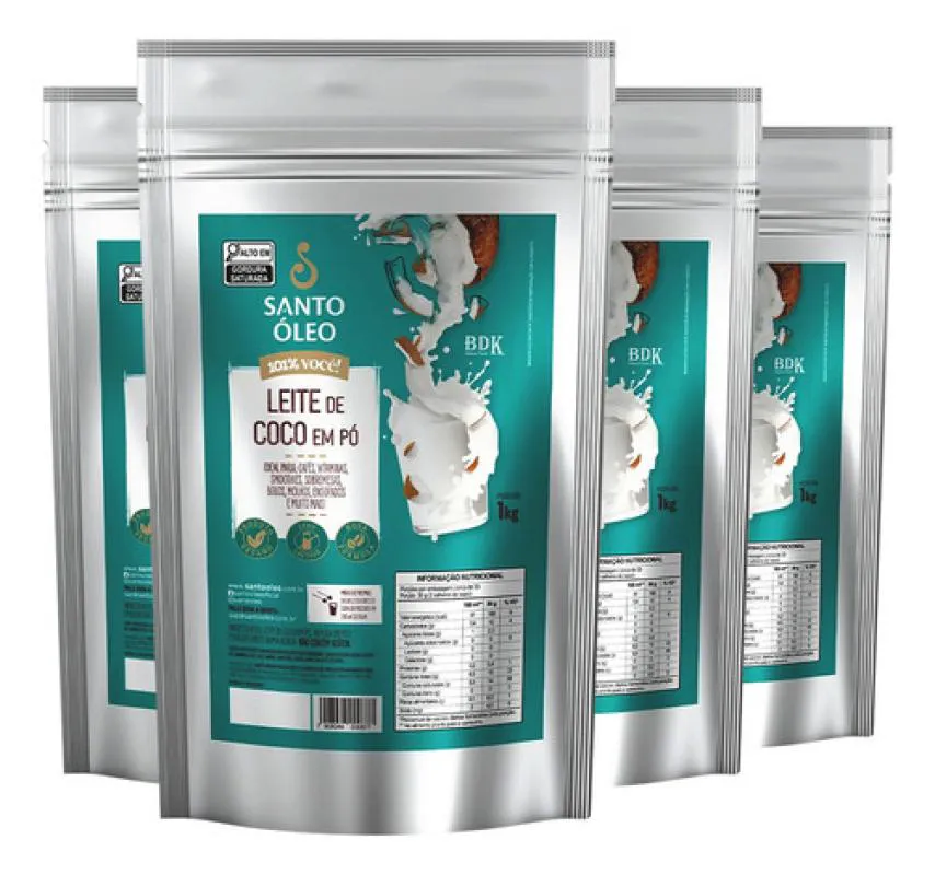 Kit 4 Leite de Coco em Po 1Kg - Santo Oleo