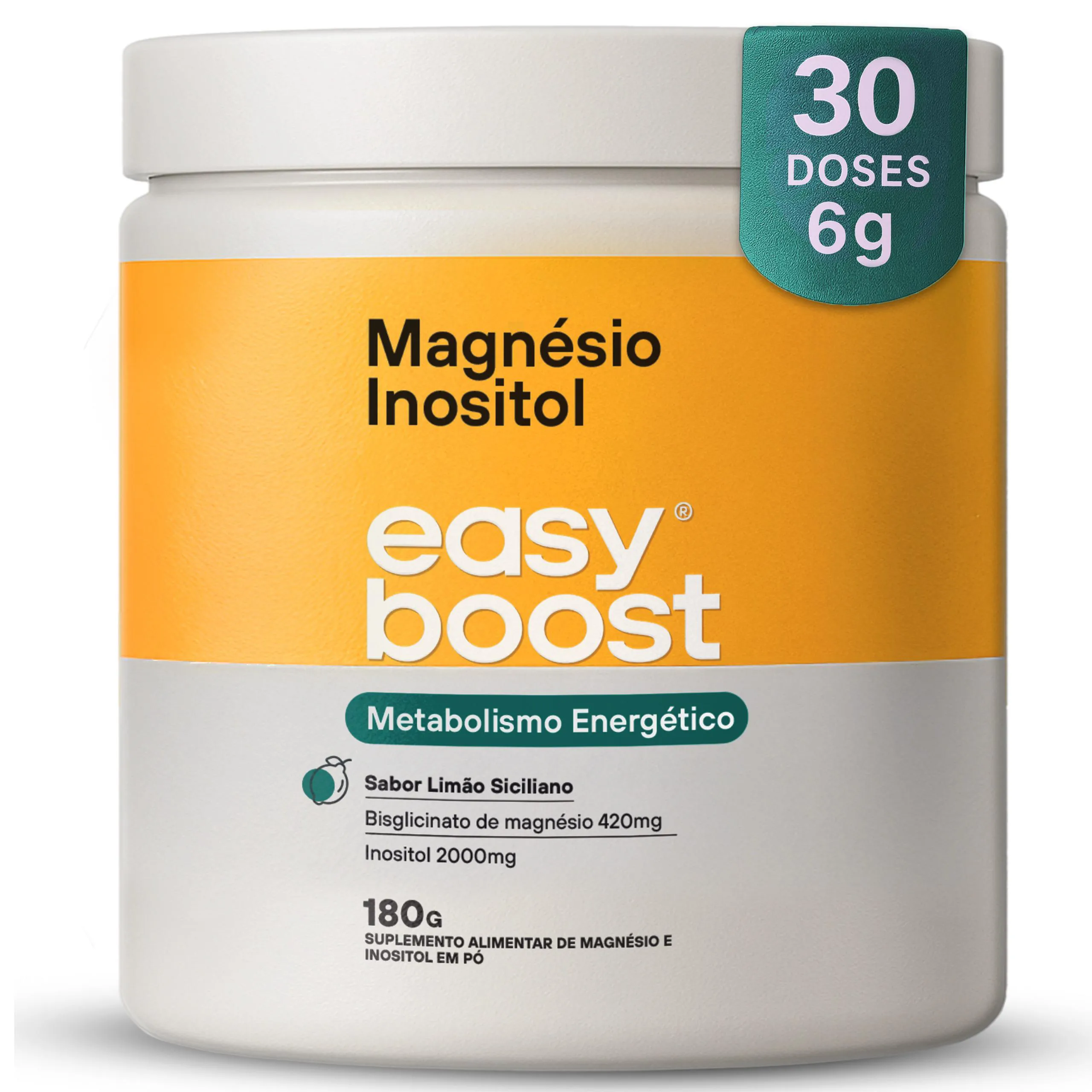 Magnésio Inositol Easy Boost Quelato Limão Siciliano 180g