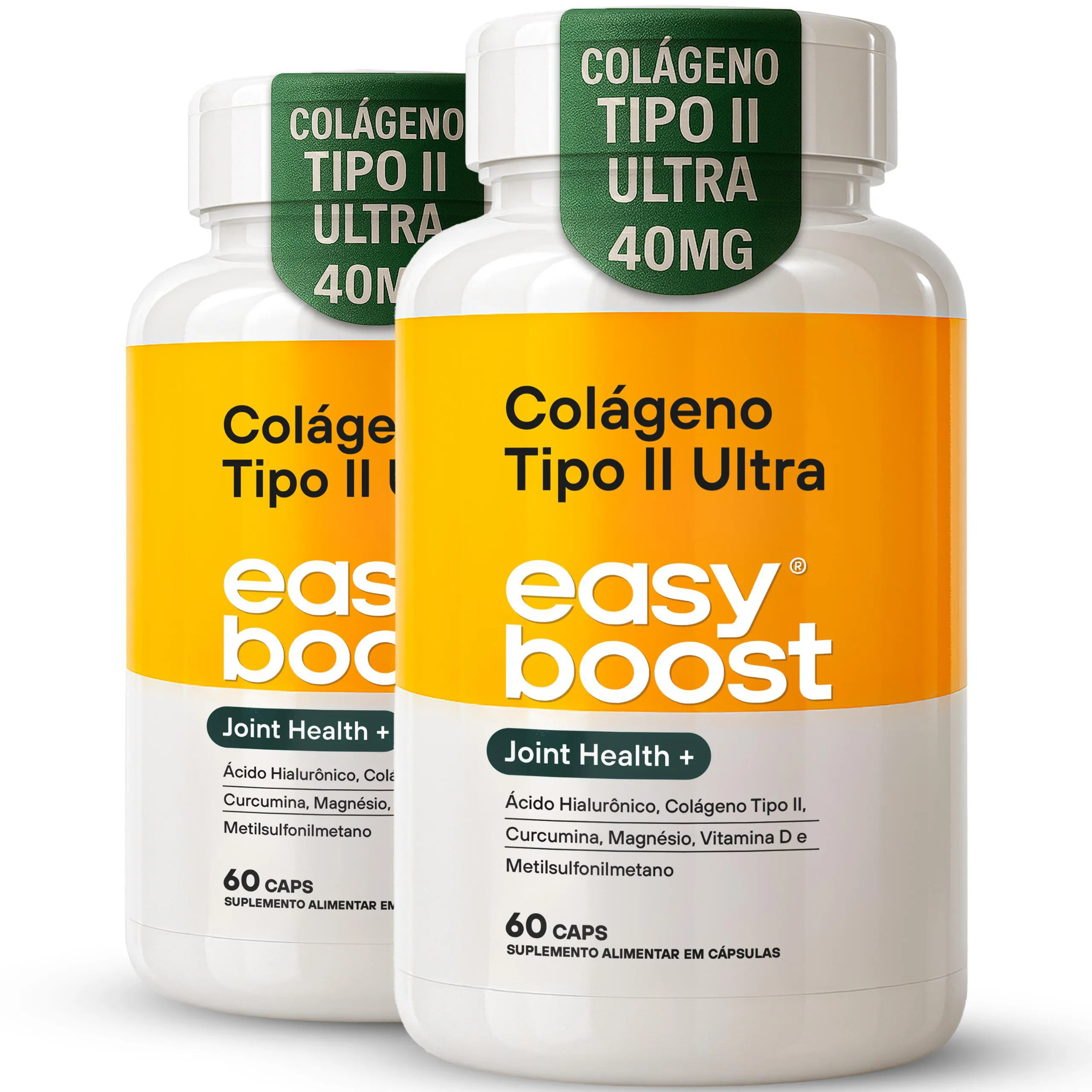 Colágeno Tipo 2 Ultra Easyboost D3 Hialurônico 120 cápsulas Kit 2x