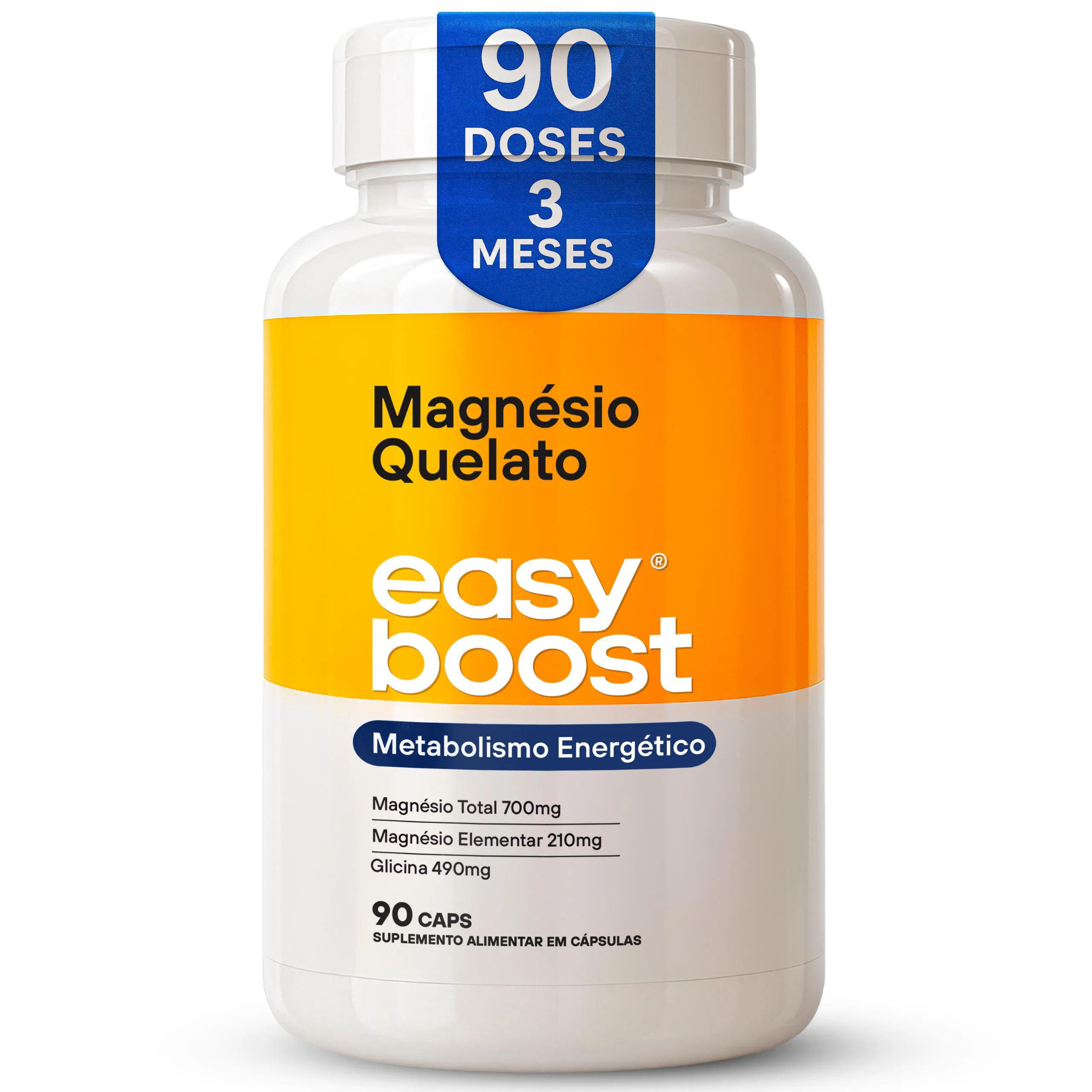 Magnésio Quelato Easy Boost Bisglicinato Quelado 90 cápsulas